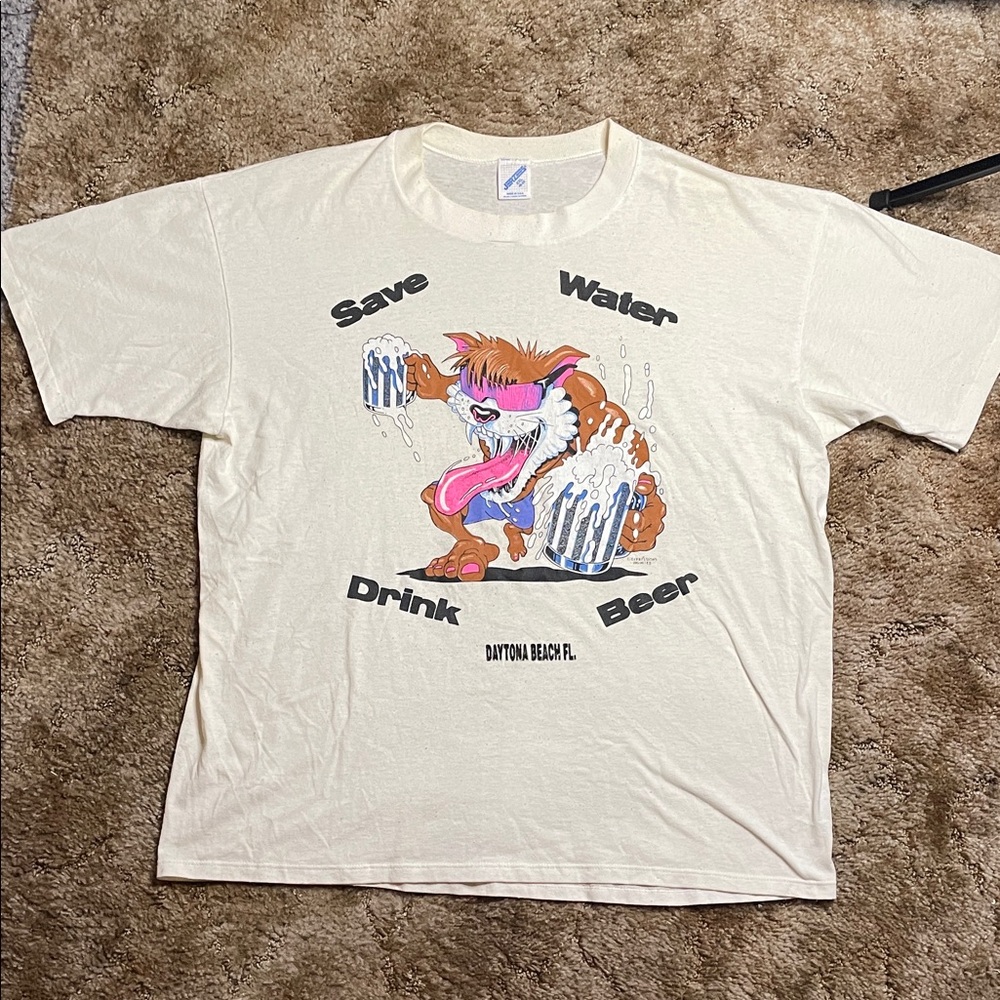 Vintage‎ 80s Jerzees taz party zone Daytona beach Florida rare T shirt size XXL
